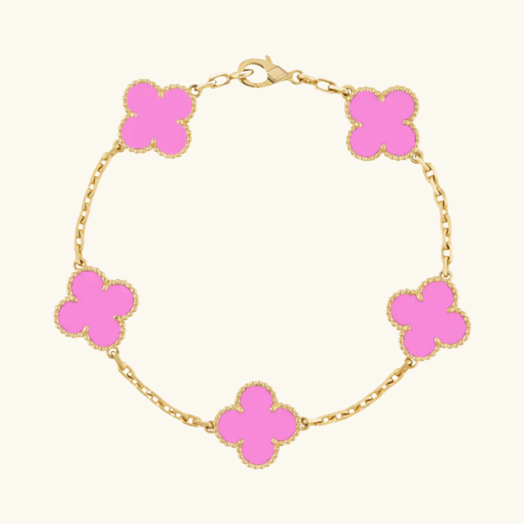 CLOVER | Bracelet en néon rose doré