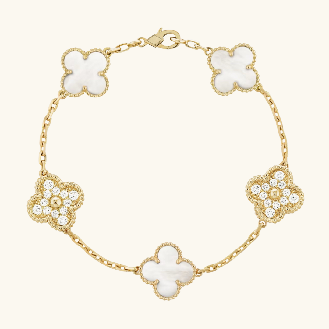 CLOVER | Bracelet Prestige Or Blanc