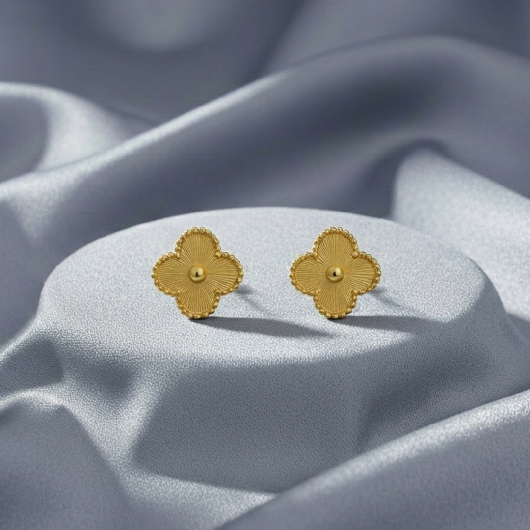 Boucles d'oreilles Trèfle Or