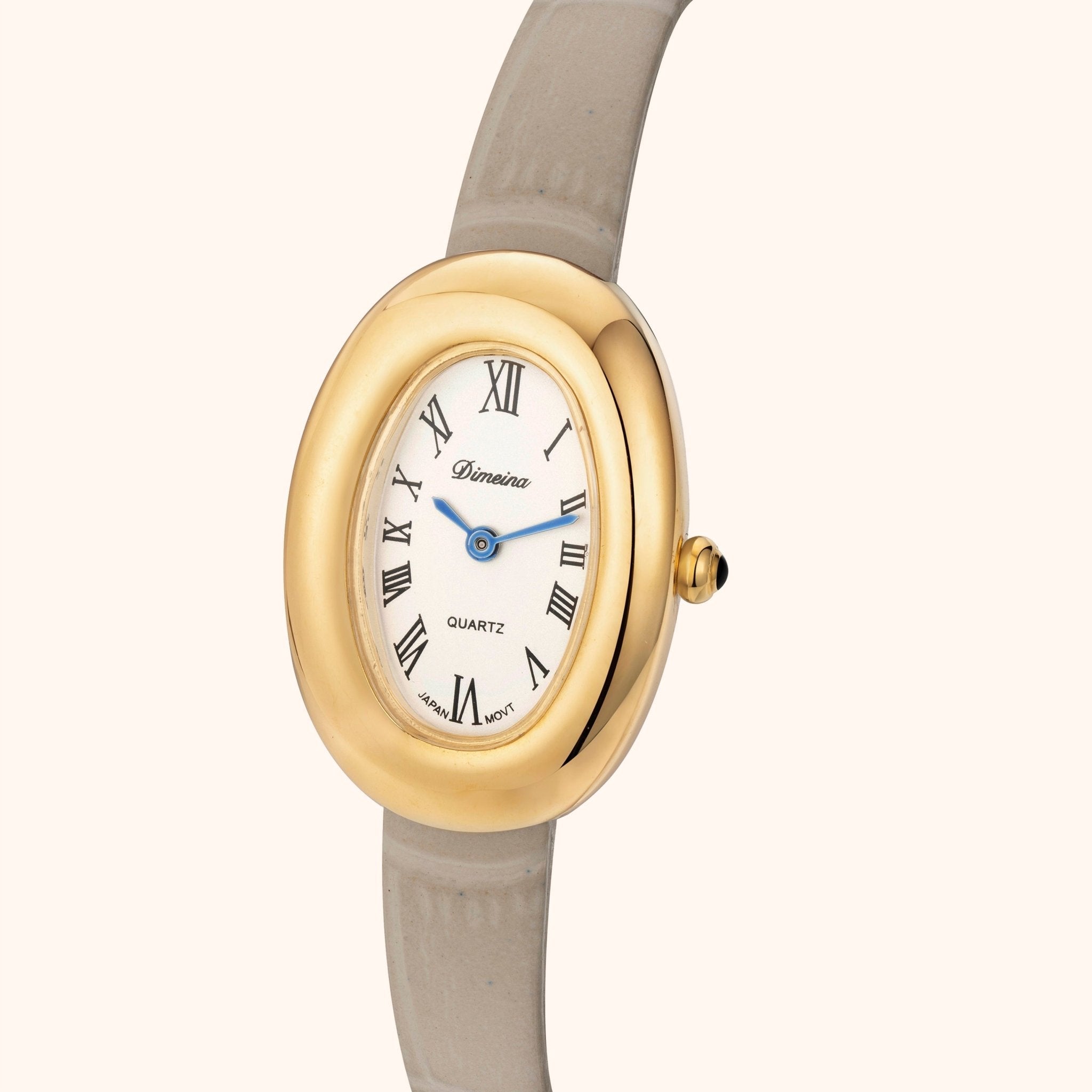Elvina Grau Cuir Or