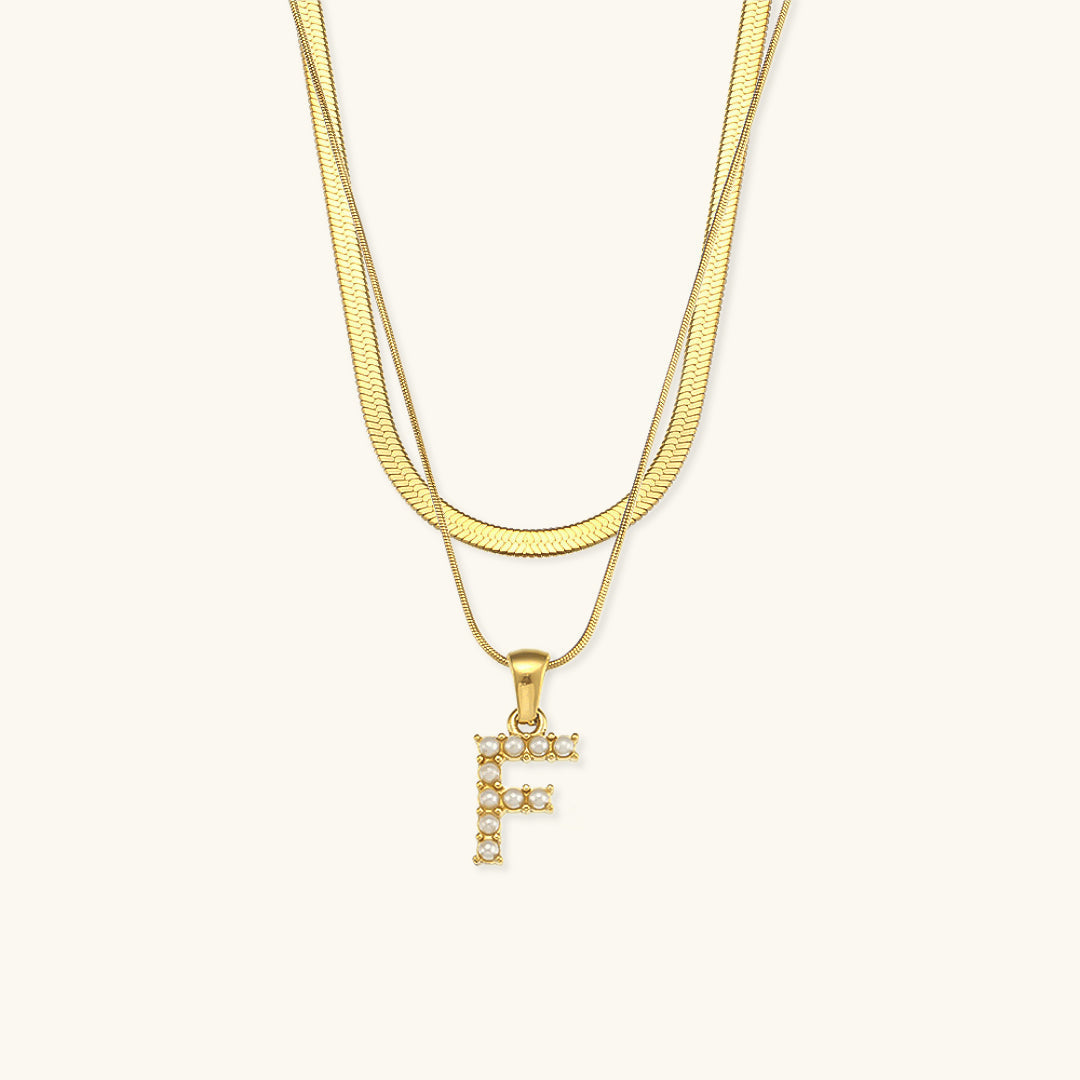 Collier avec lettres initiales Fiona Schicht-Gold