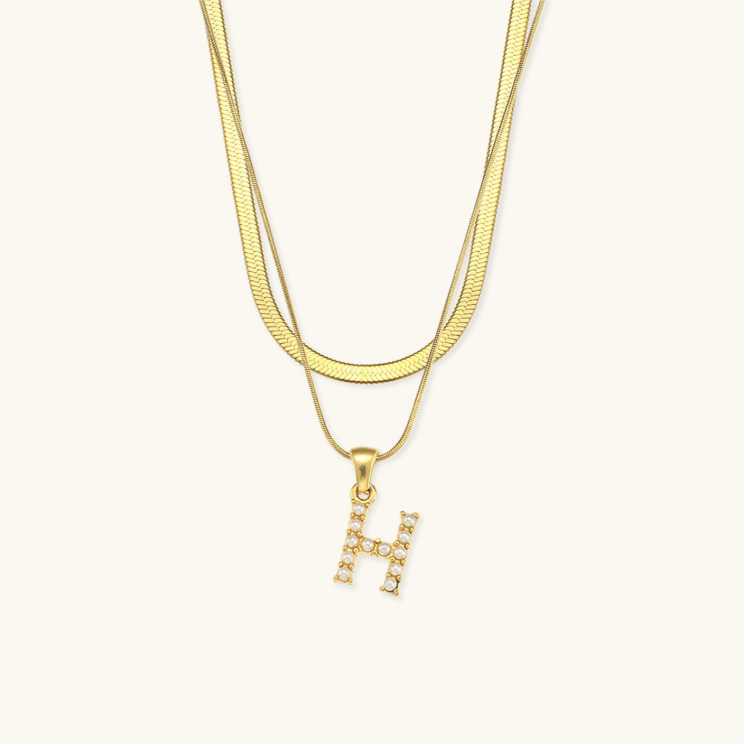 Collier avec lettres initiales Fiona Schicht-Gold