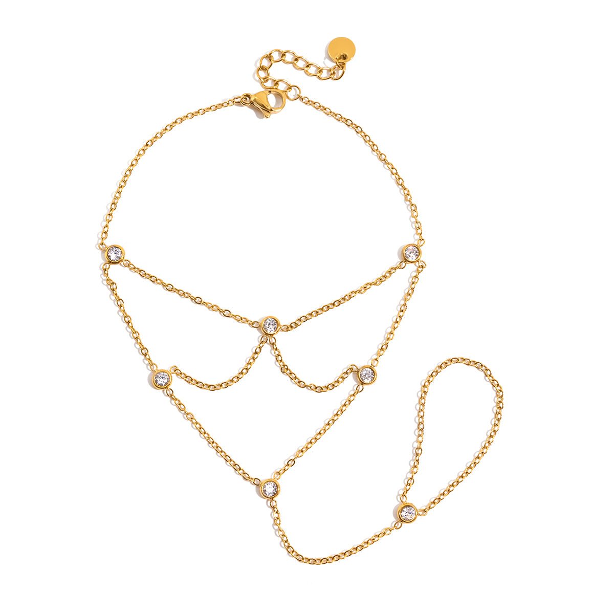 Bracelet Anneau en Cristaux Elara | Or 18K