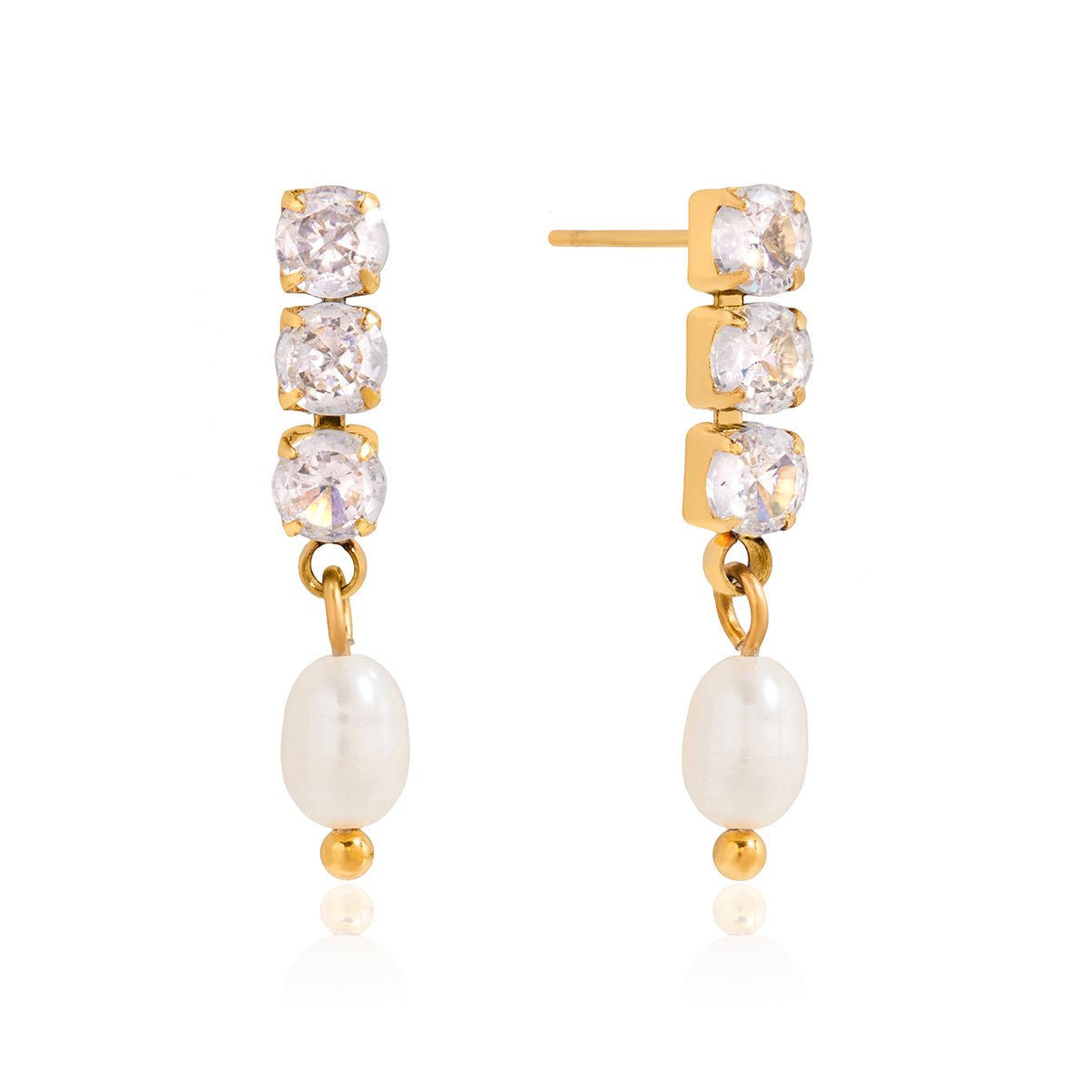 Boucles d'oreilles Saphira en forme de goutte | Or 18K