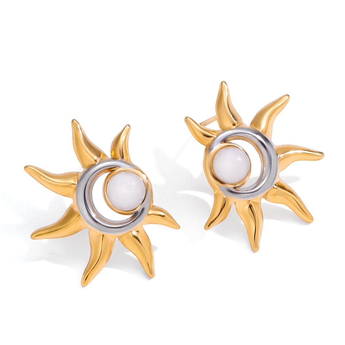 Boucles d'oreilles Scarlett Solstice en Or 18K & Argent Sterling