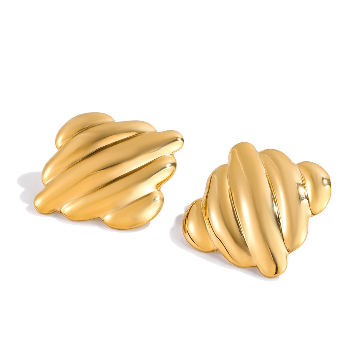 Boucles d'oreilles Linnea à texture cannelée | Or 18K