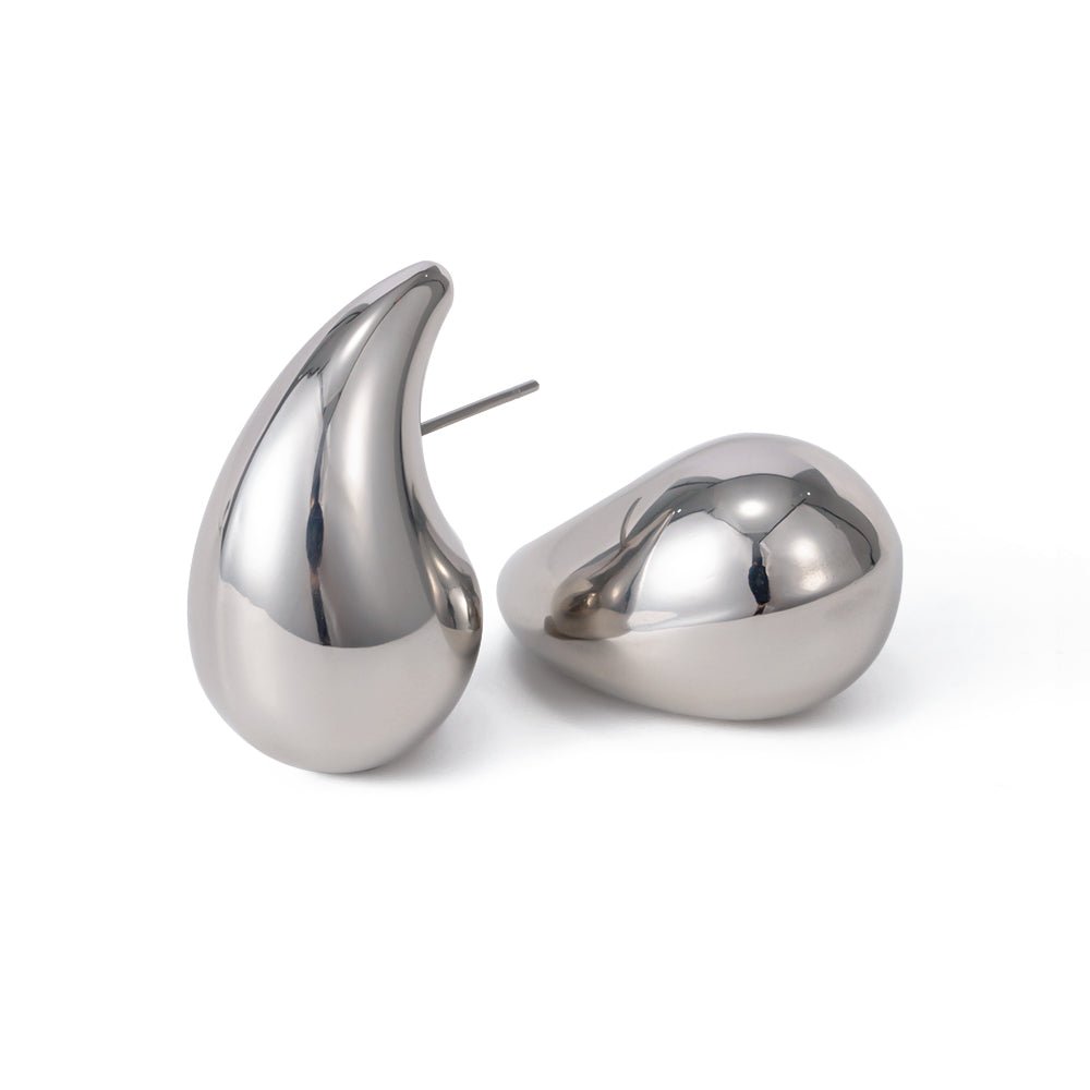 Boucles d'oreilles Eliza Goutte | Acier inoxydable poli