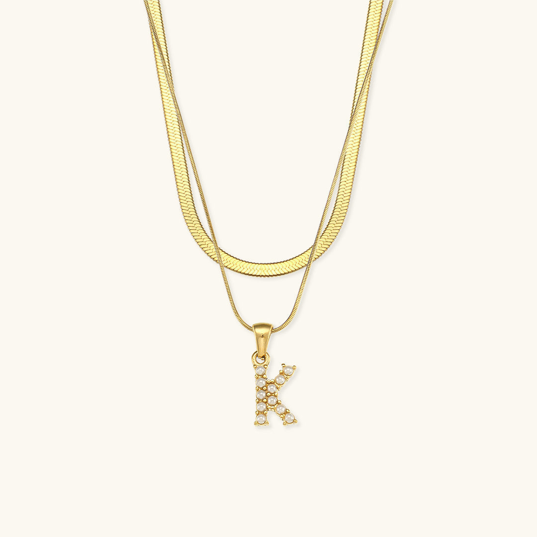 Collier avec lettres initiales Fiona Schicht-Gold