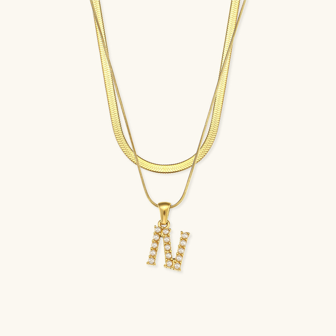 Collier avec lettres initiales Fiona Schicht-Gold