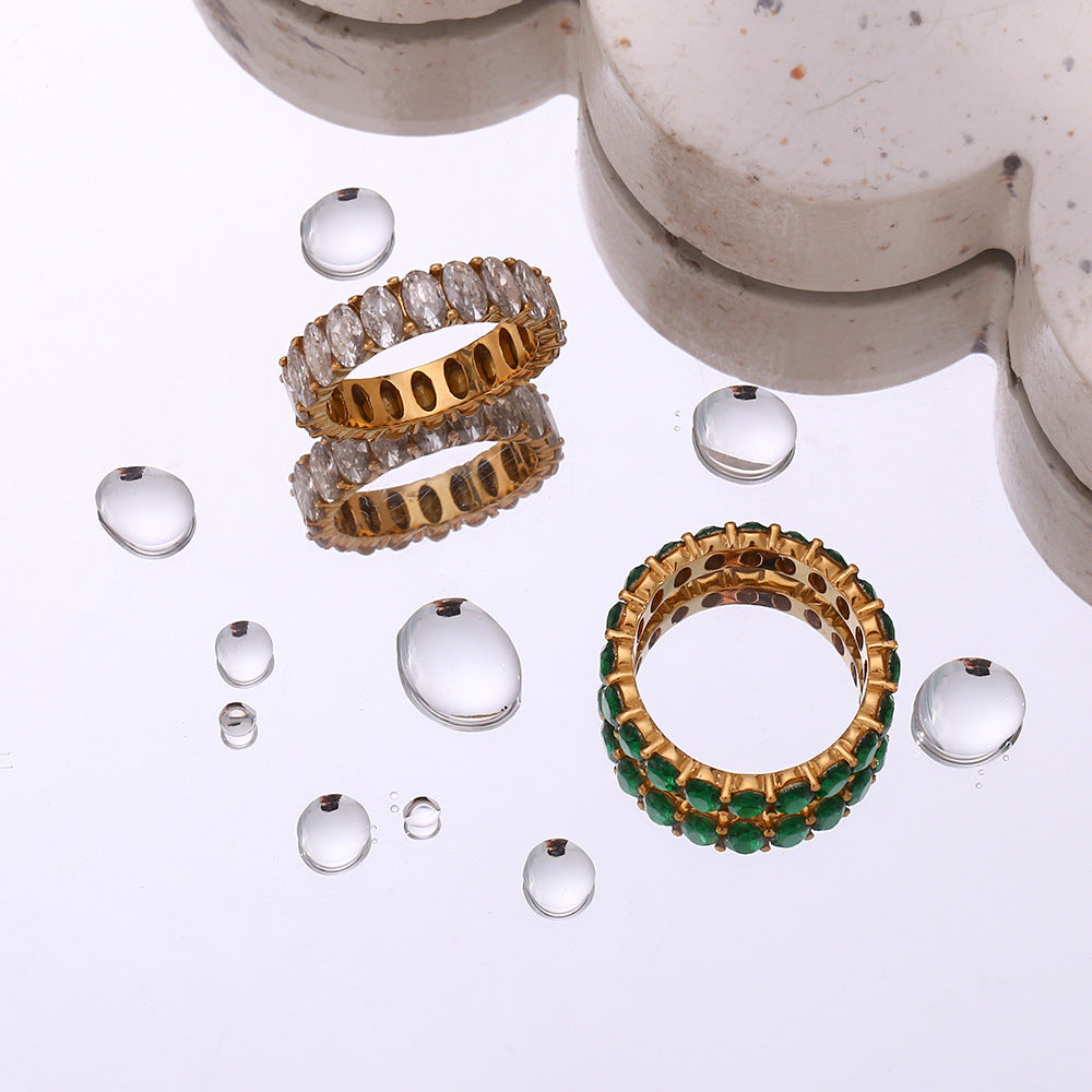 Bague en Or avec Simulants de Diamant Antoinette