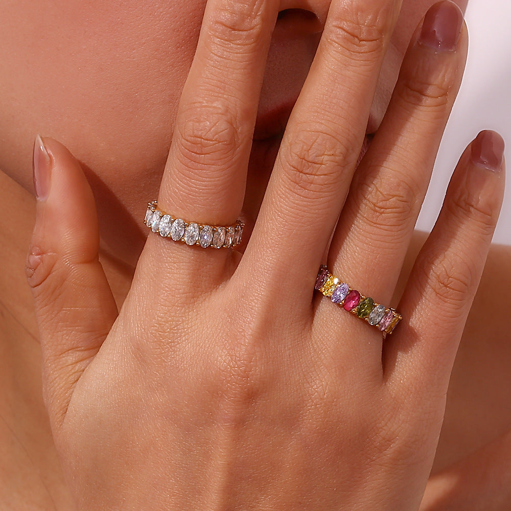 Bague en Or avec Simulants de Diamant Antoinette