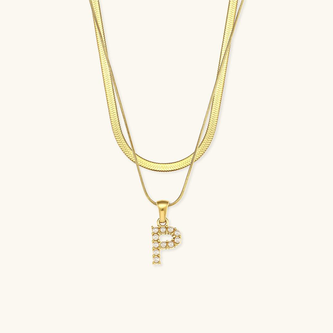 Collier avec lettres initiales Fiona Schicht-Gold