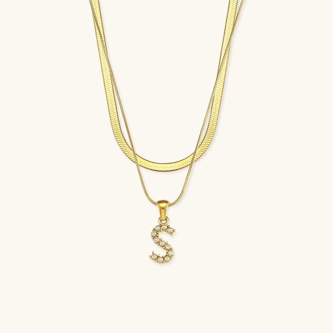 Collier avec lettres initiales Fiona Schicht-Gold