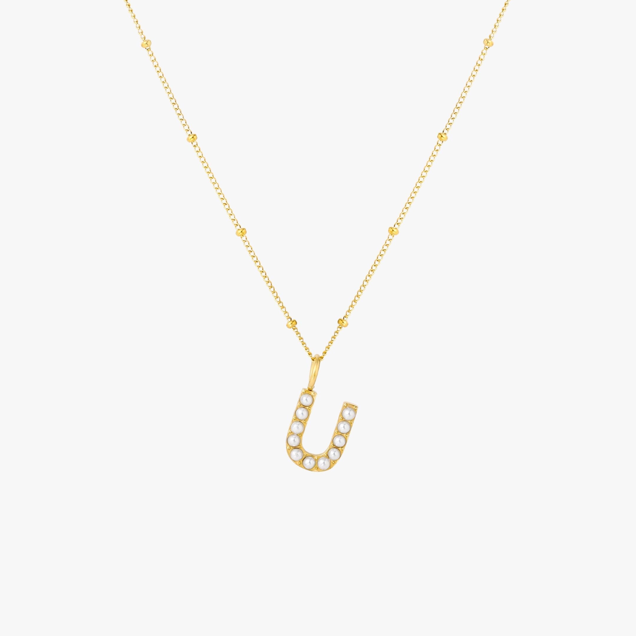 Collier avec initiales en perles