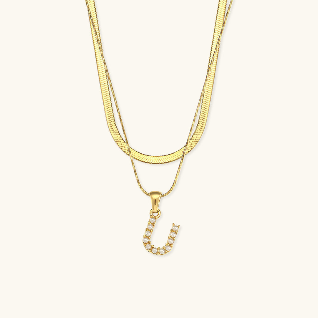 Collier avec lettres initiales Fiona Schicht-Gold