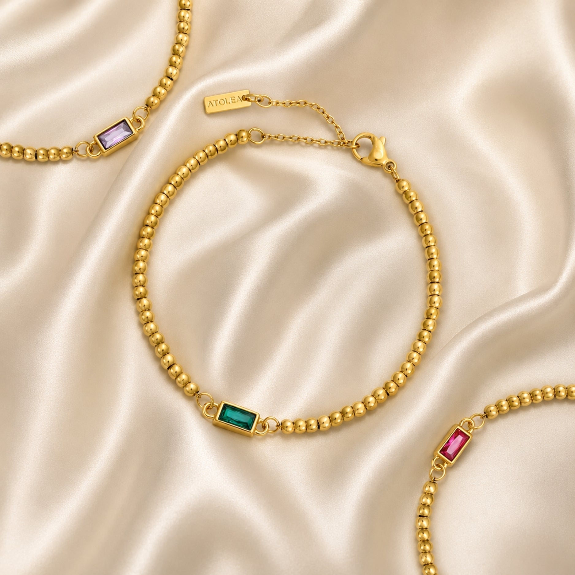 Bracelet en perles avec pierre de naissance