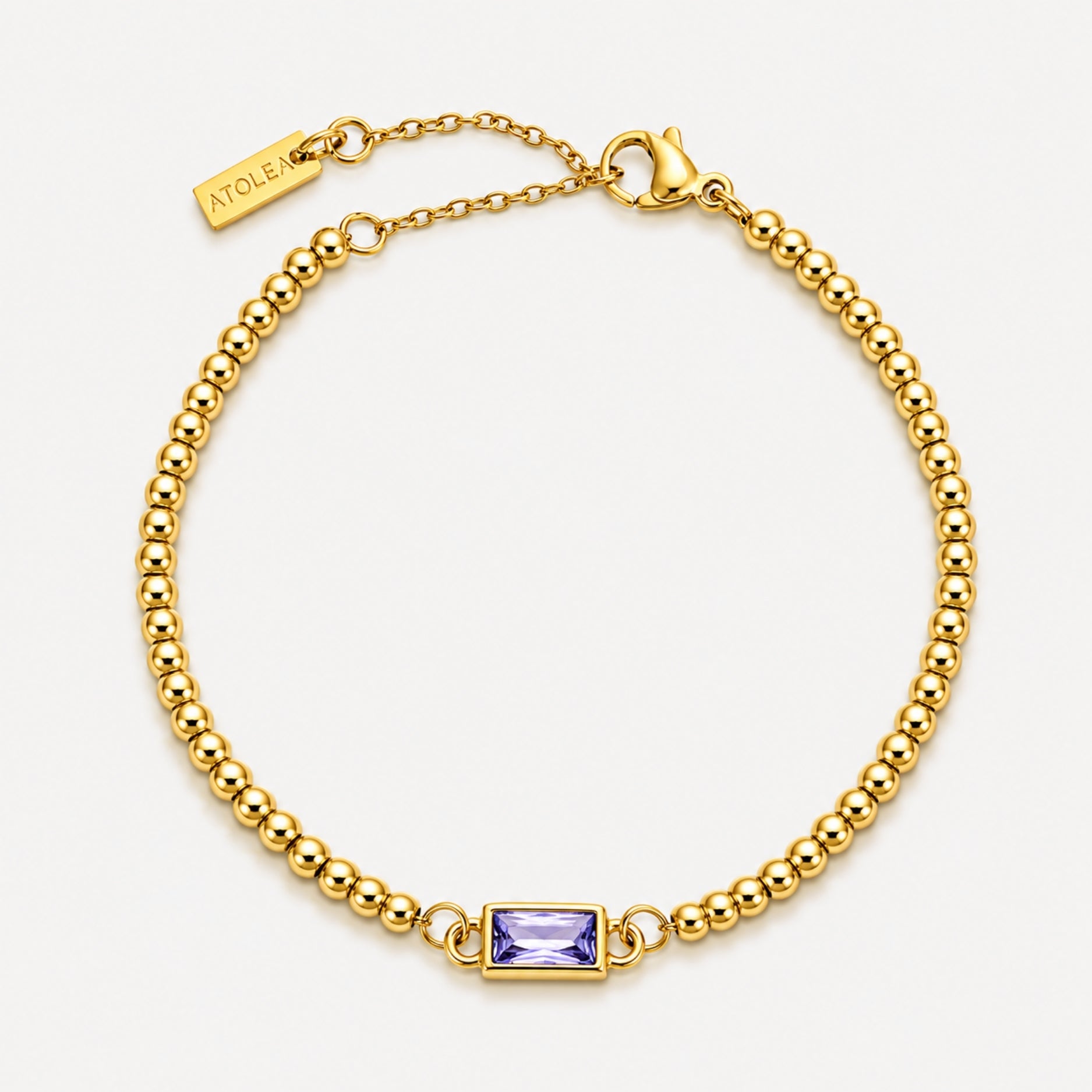 Bracelet en perles avec pierre de naissance