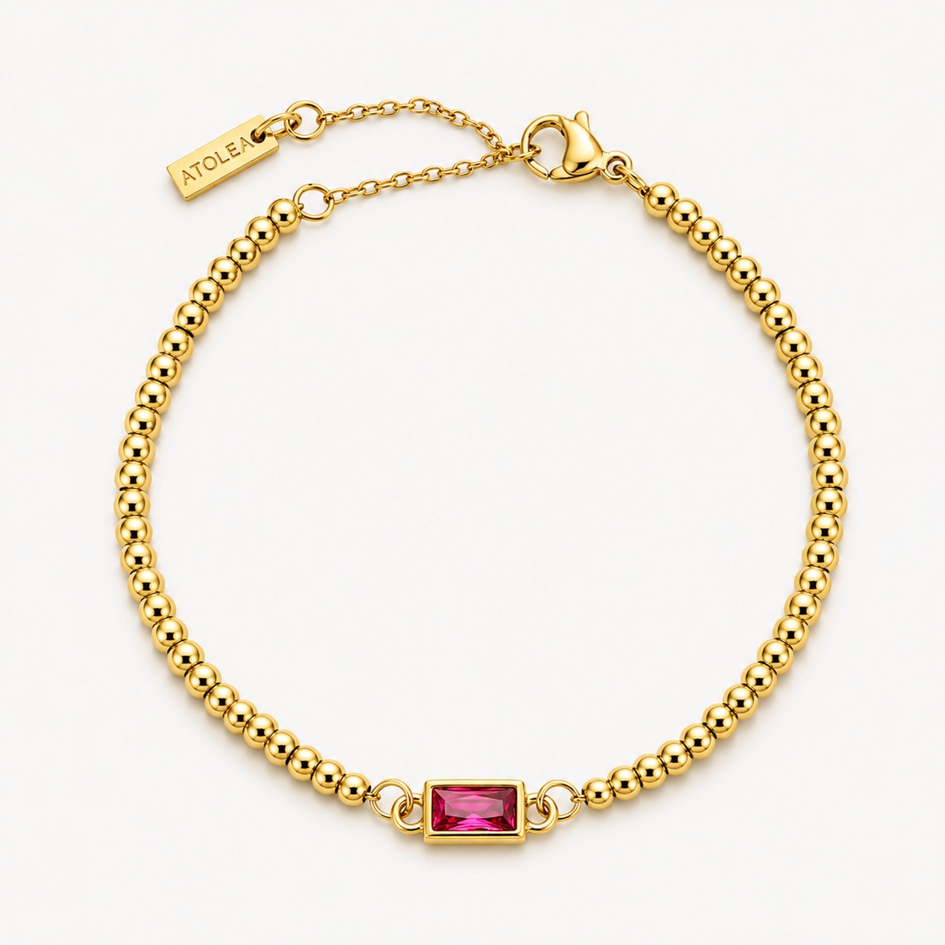 Bracelet en perles avec pierre de naissance