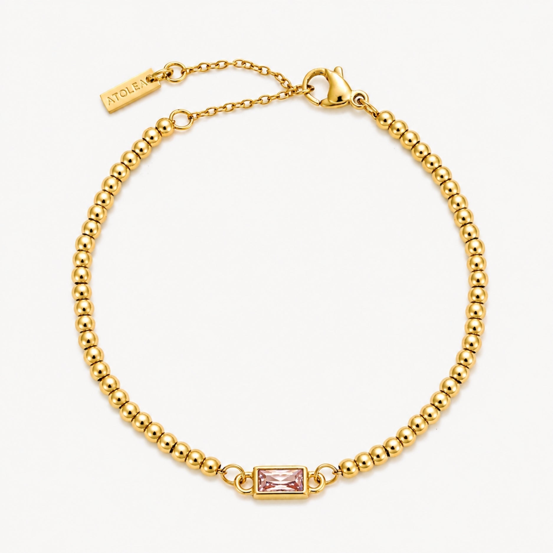 Bracelet en perles avec pierre de naissance