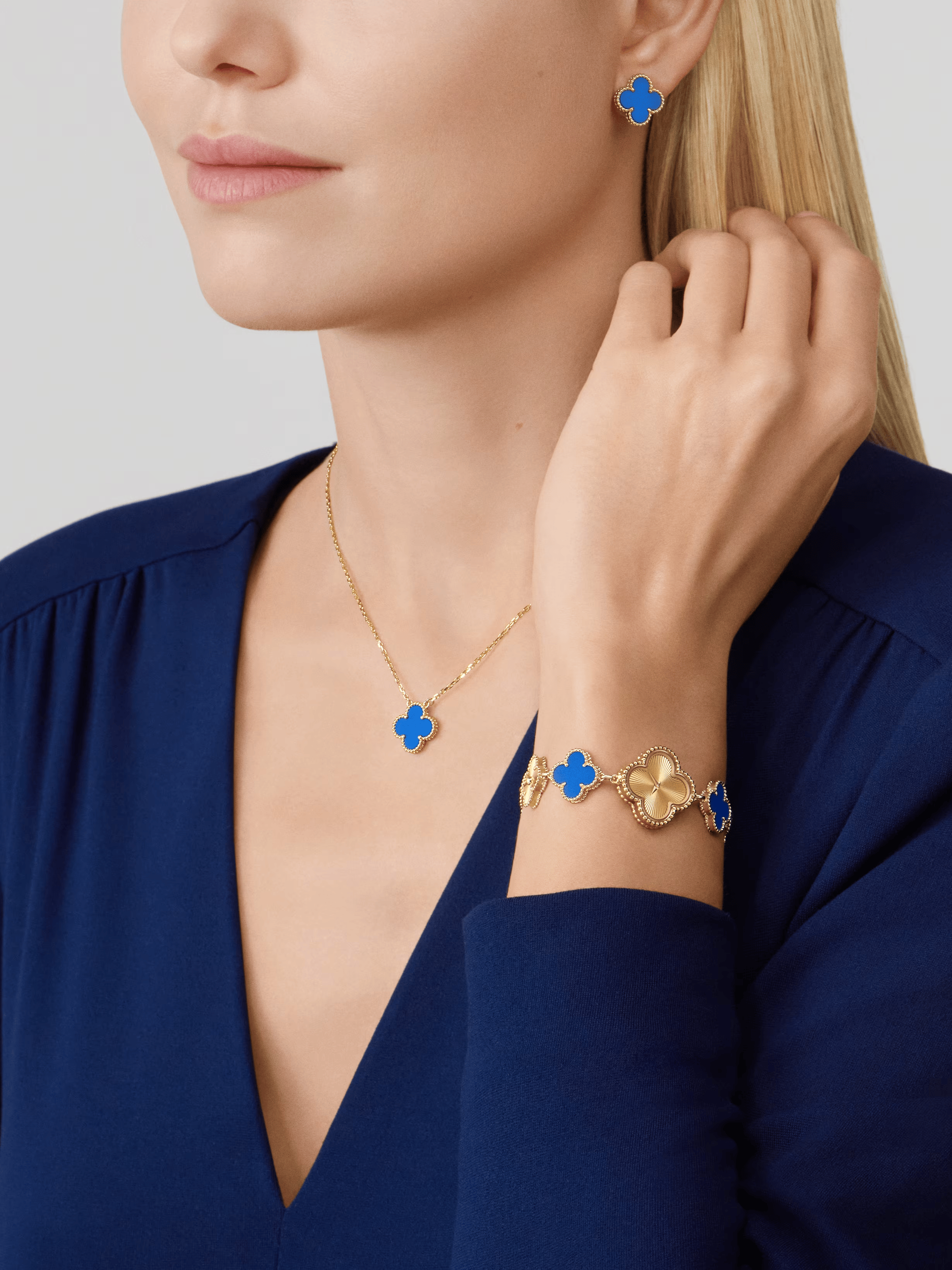 CLOVER | Collier bleu