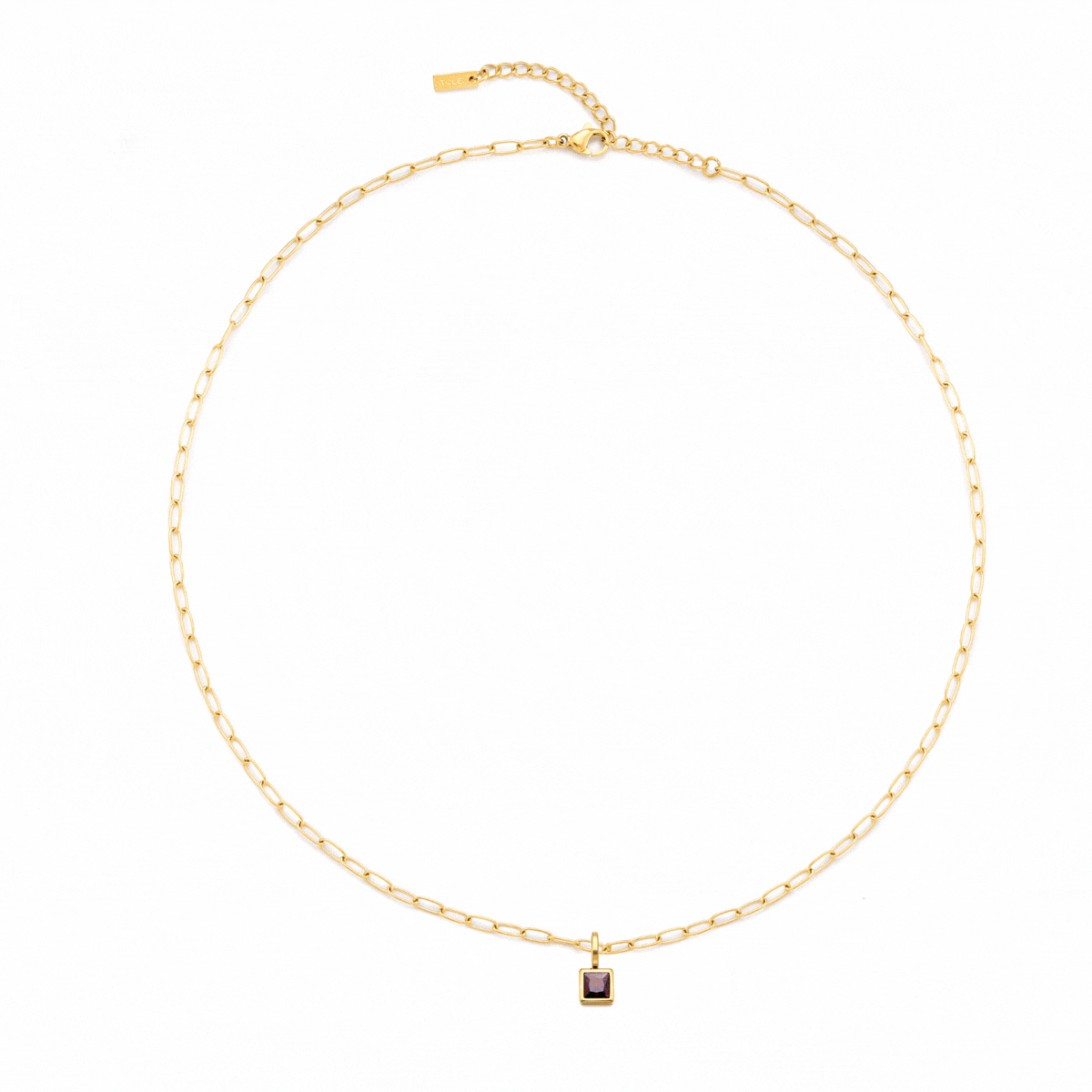 Collier en pierre de naissance en forme de trombone