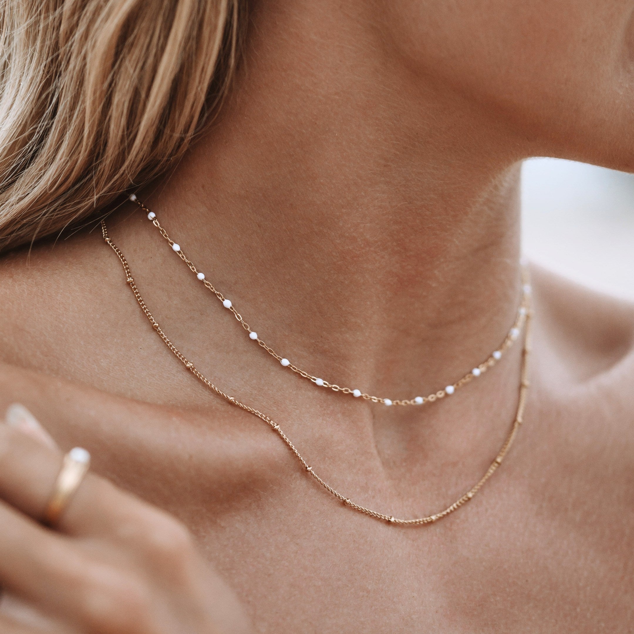 Choker à perles doubles