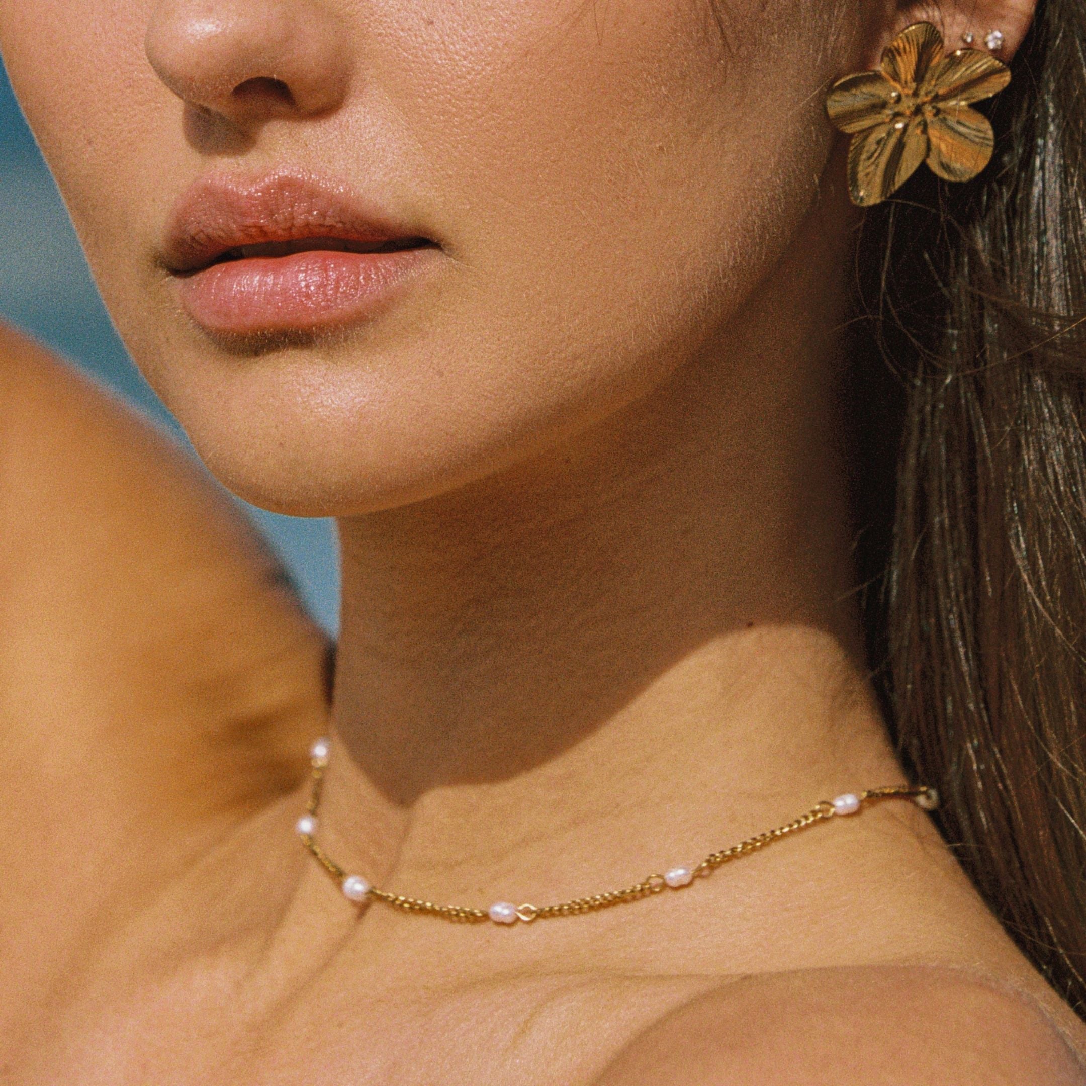 Collier Choker en Perles d'Or Fines