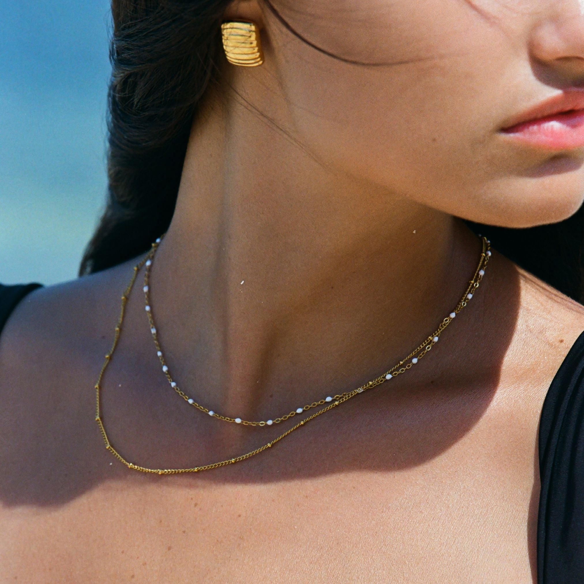 Choker à perles doubles