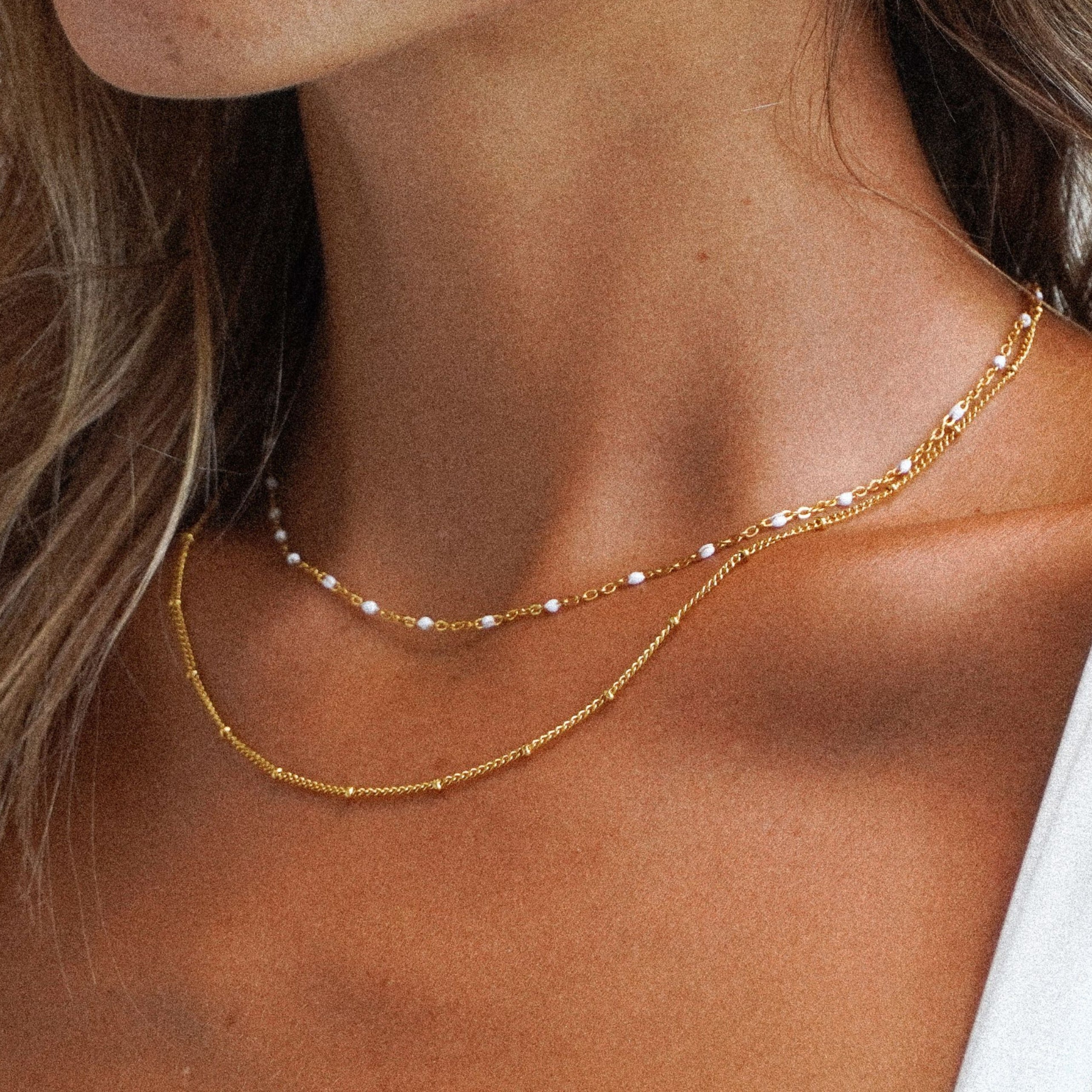 Choker à perles doubles