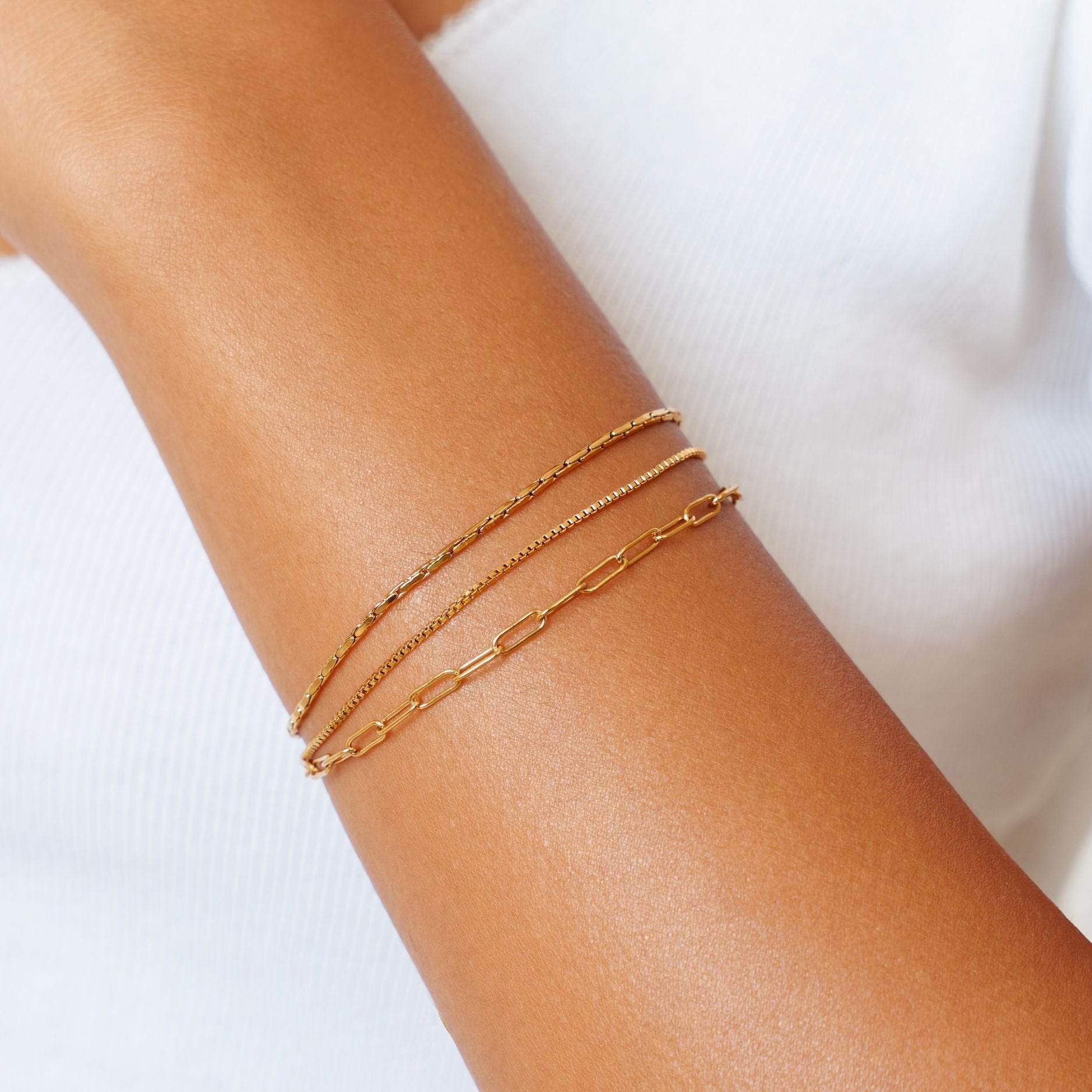 Bracelet à couches dorées