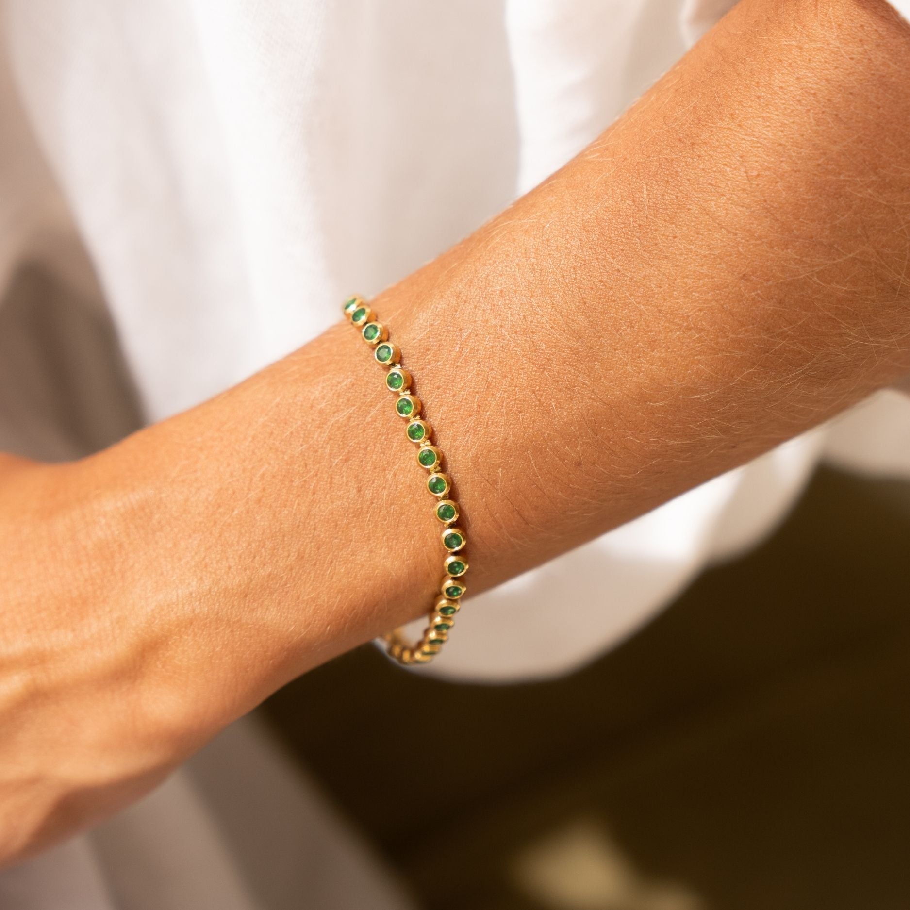 Bracelet de tennis vert