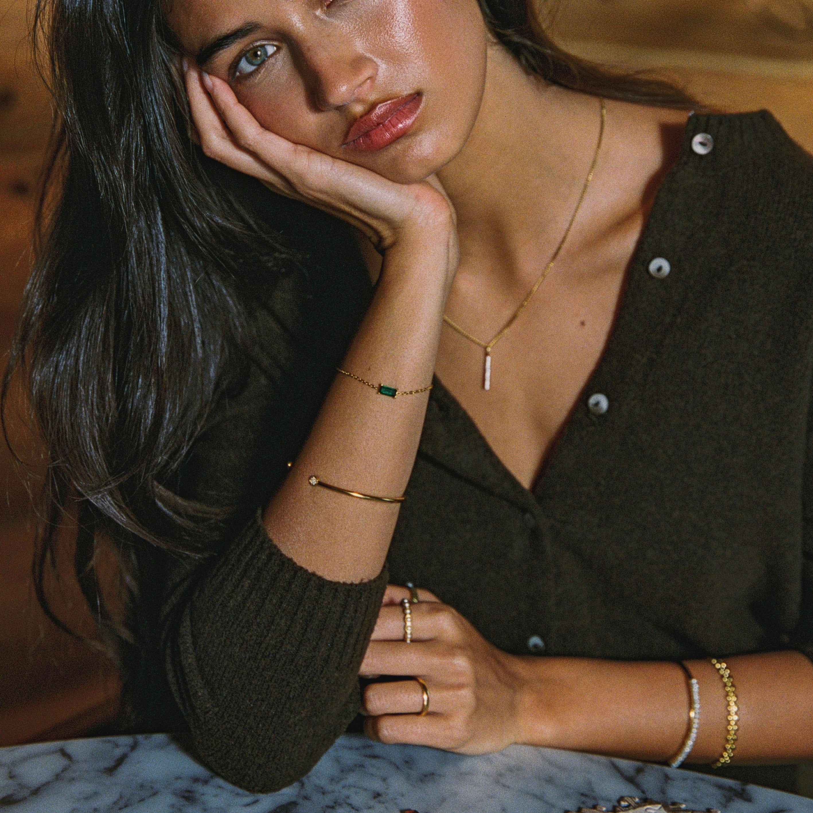 Bracelet en émeraude