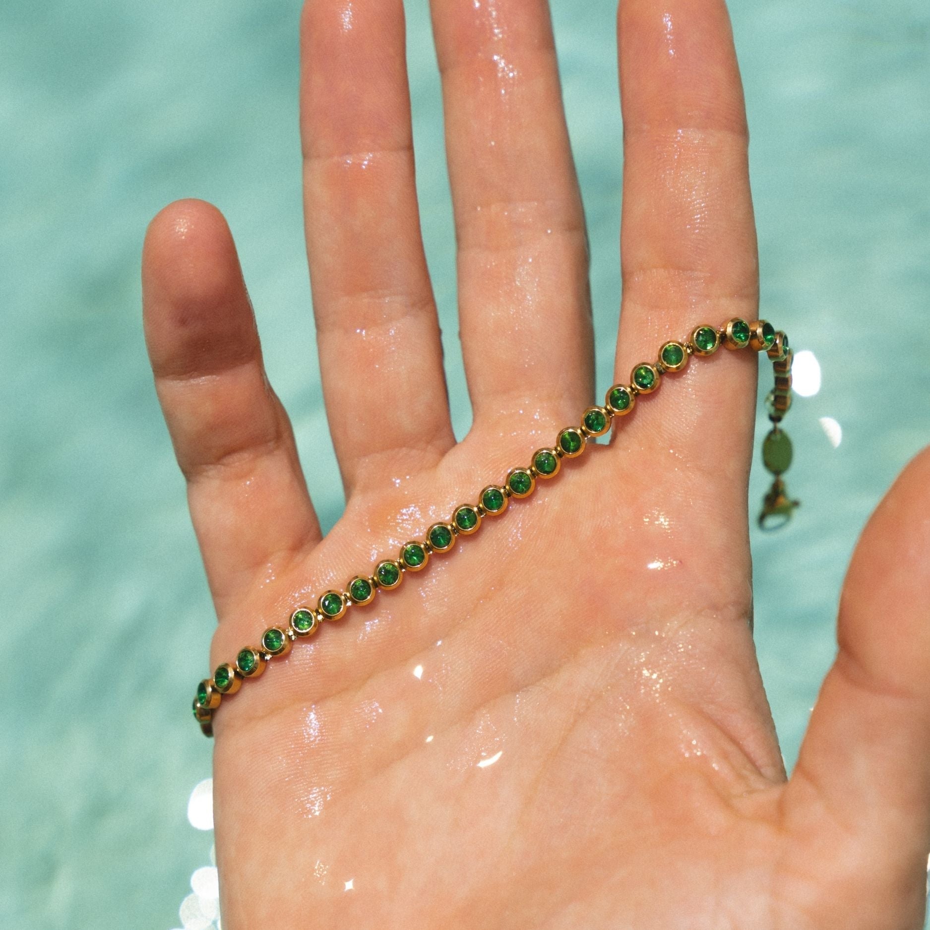 Bracelet de tennis vert