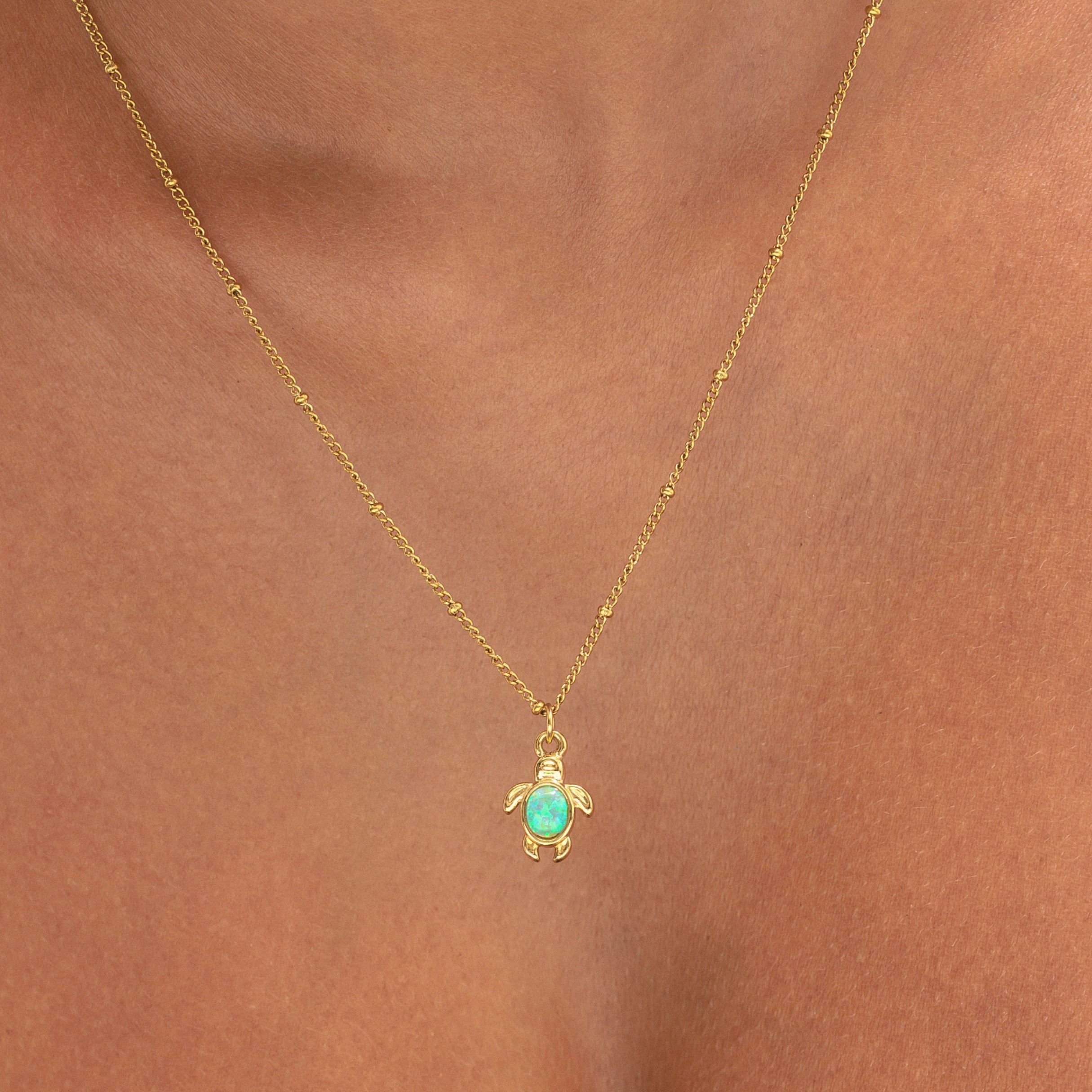 Collier Tortue en Opale