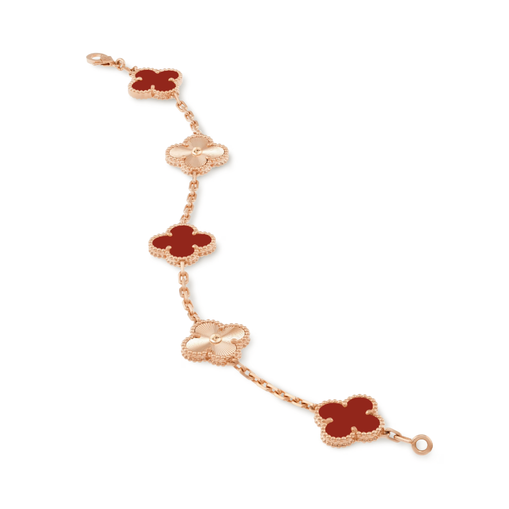 CLOVER | Bracelet en or rose avec guillochage