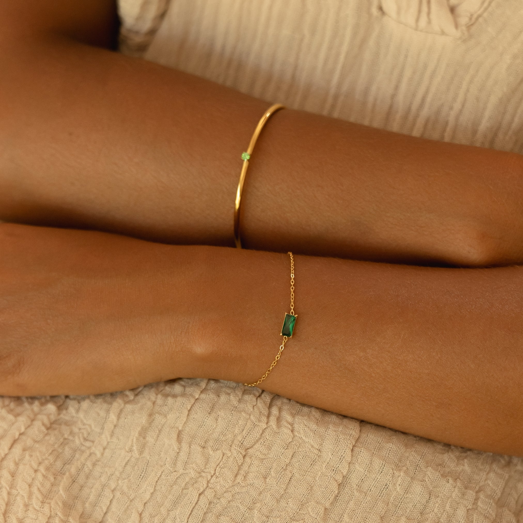 Bracelet en émeraude fin