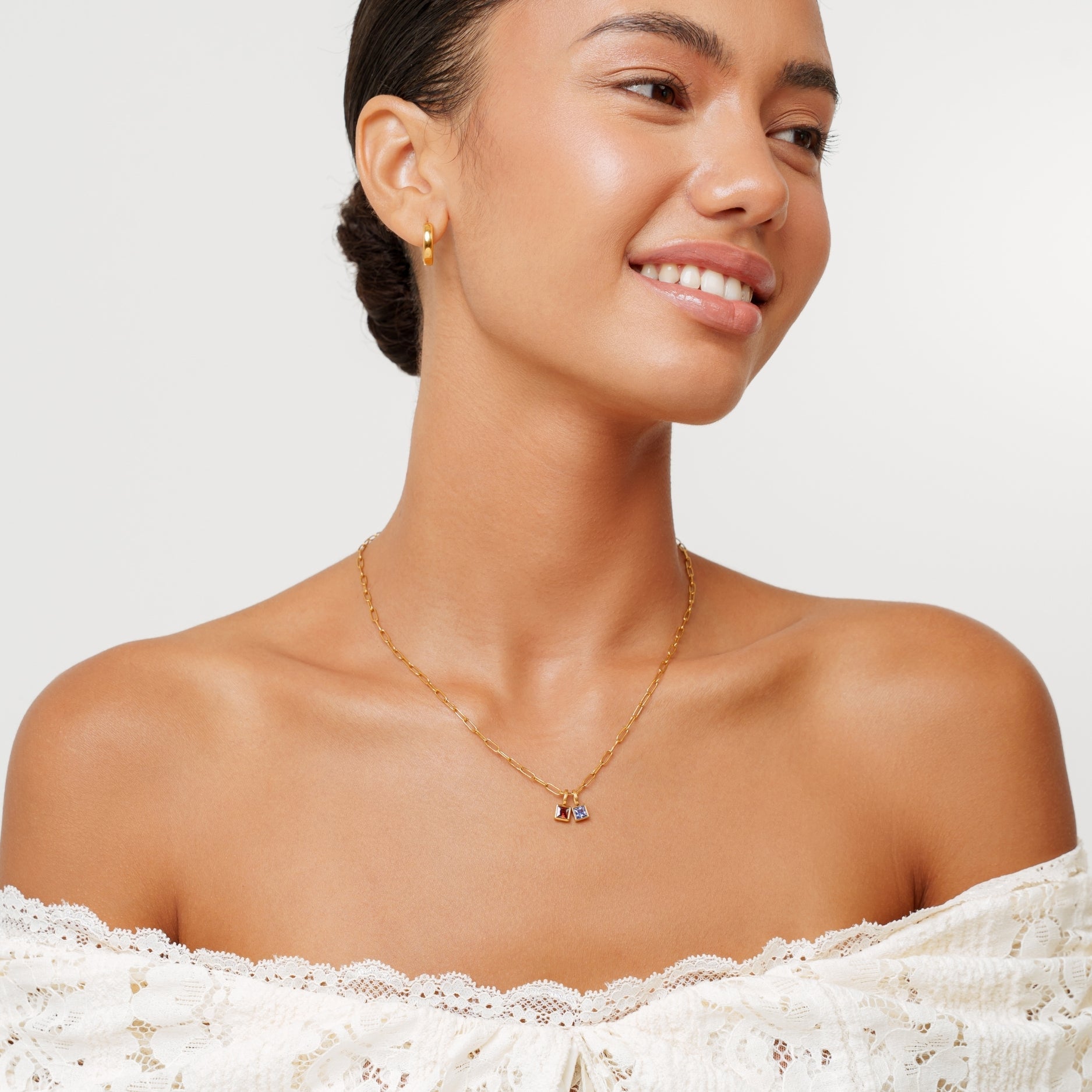 Collier en pierre de naissance en forme de trombone