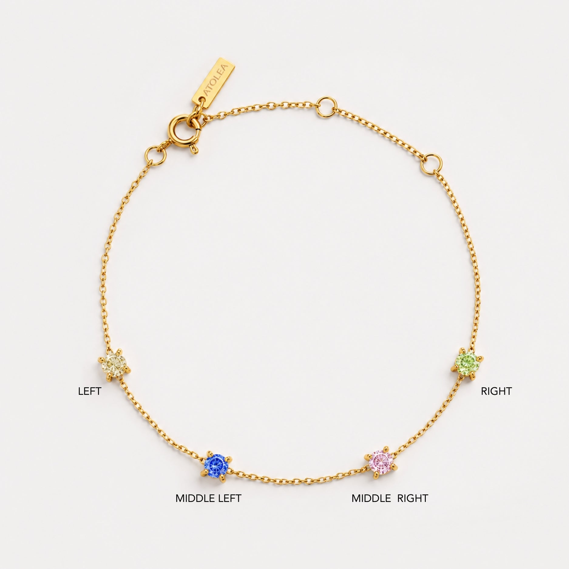 Bracelet en pierre de naissance personnalisable