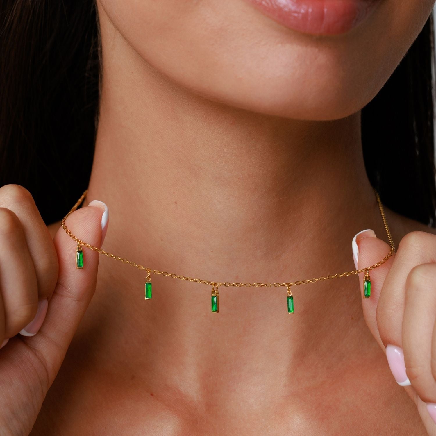 Choker Pluie d'Émeraudes