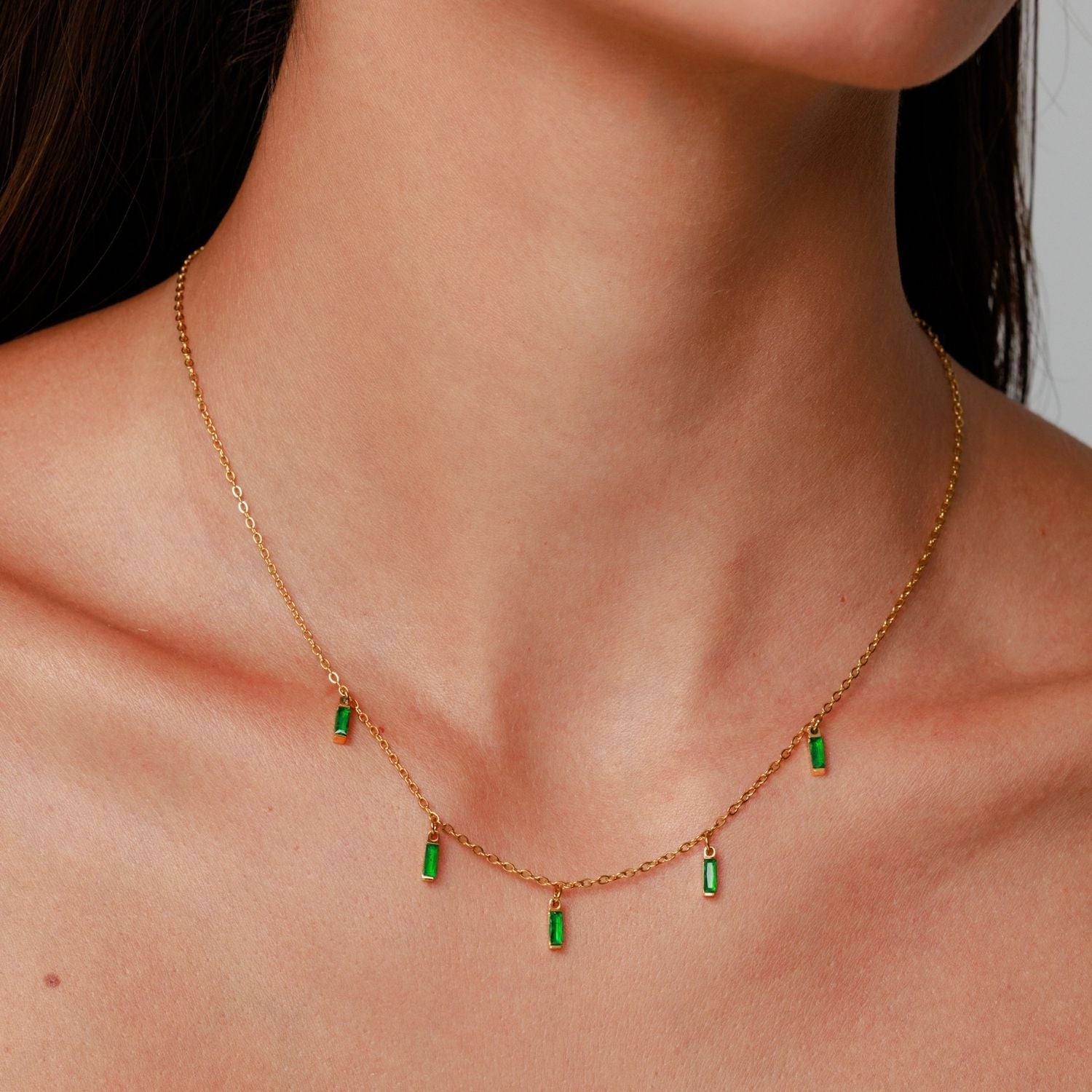 Choker Pluie d'Émeraudes
