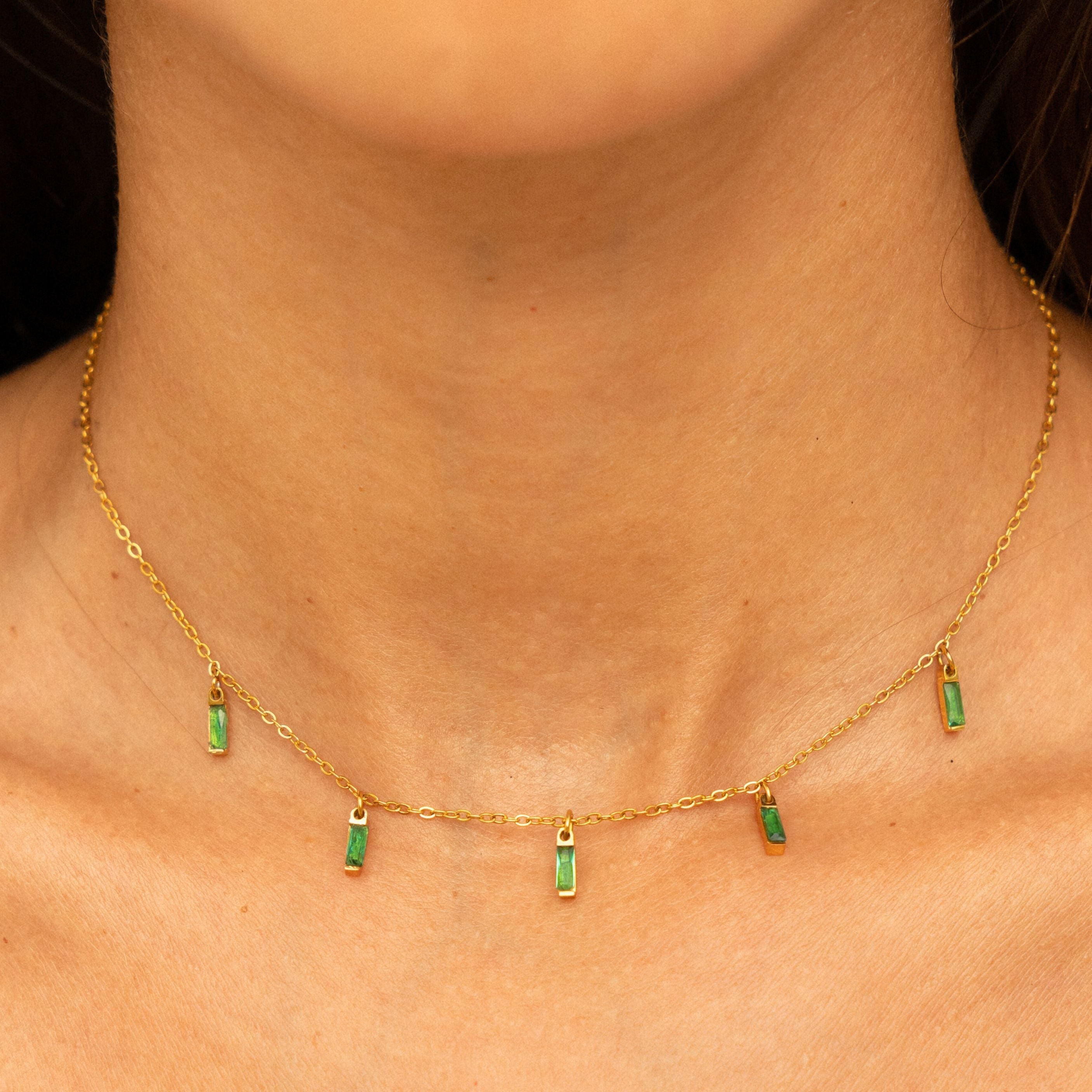 Choker Pluie d'Émeraudes