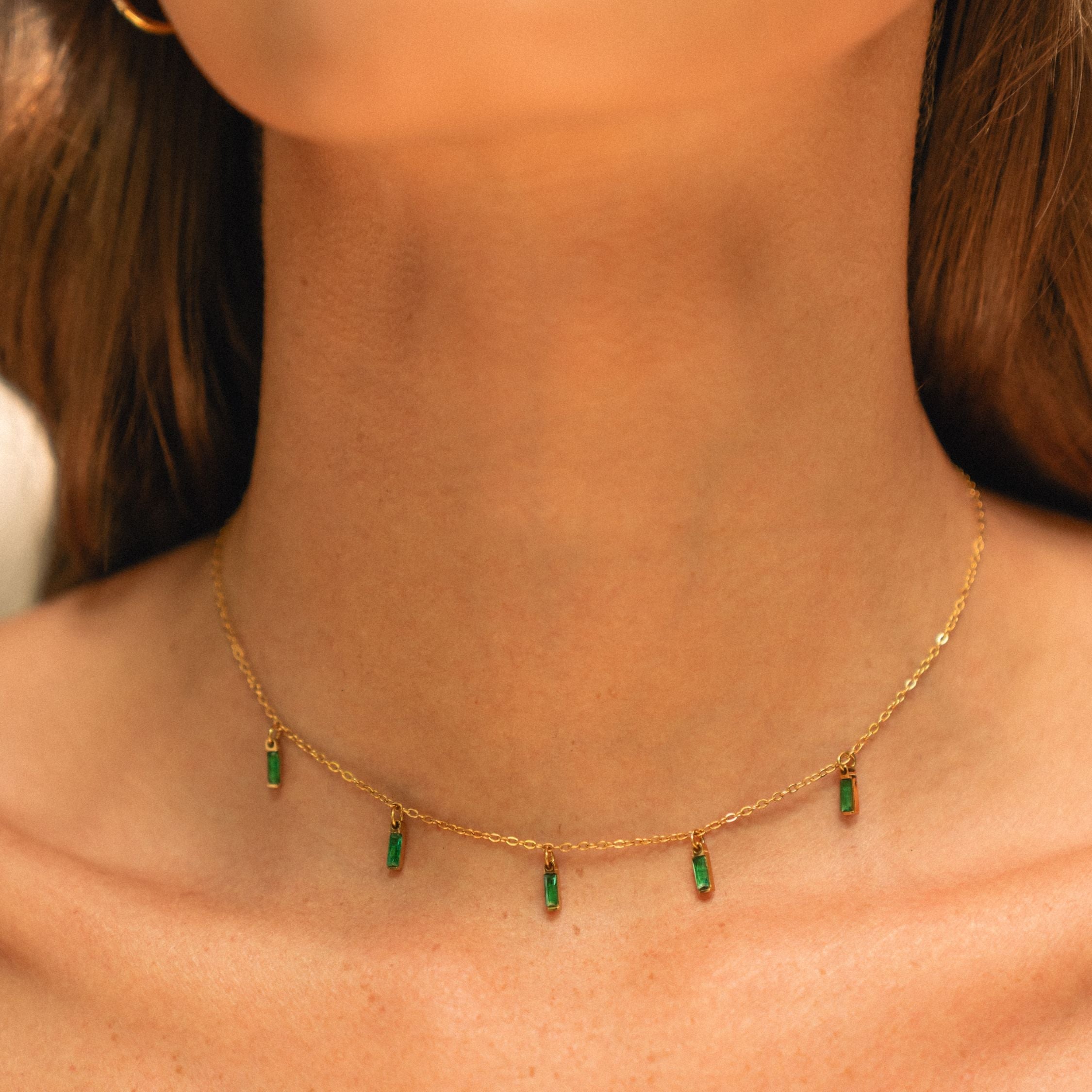 Choker Pluie d'Émeraudes