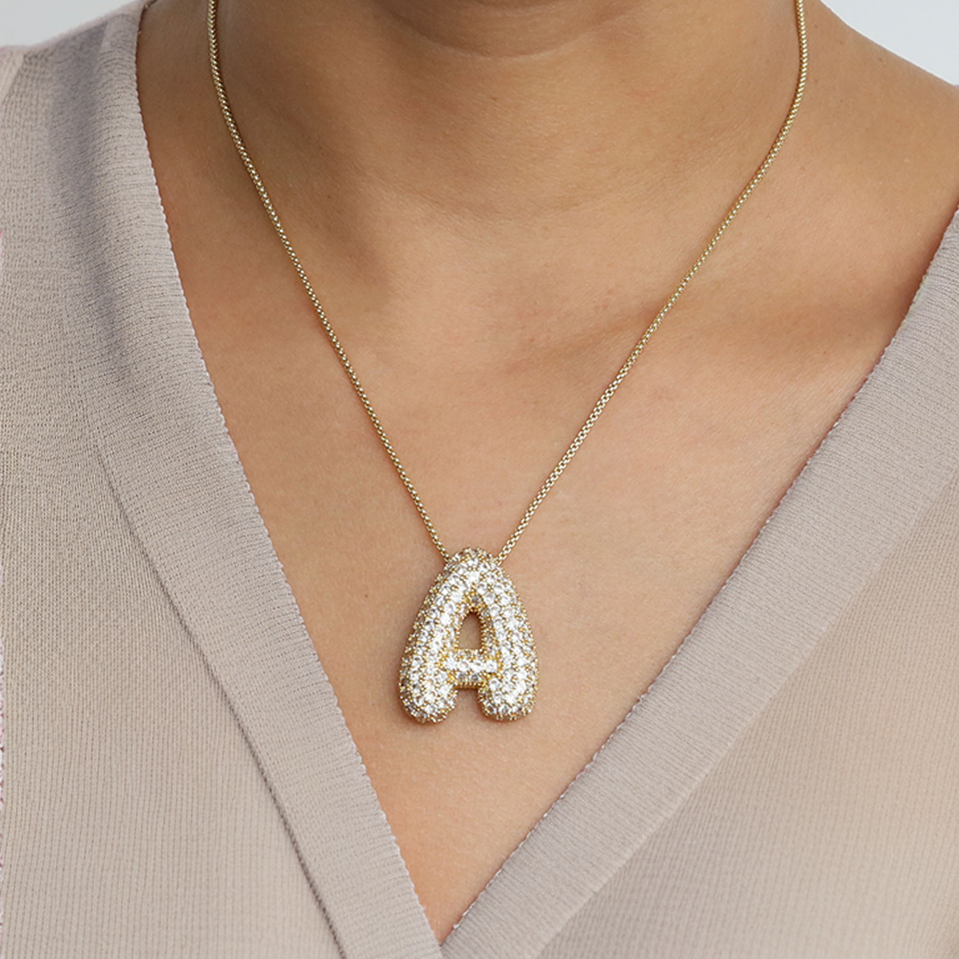 Collier Bubbly Initial-Diamant