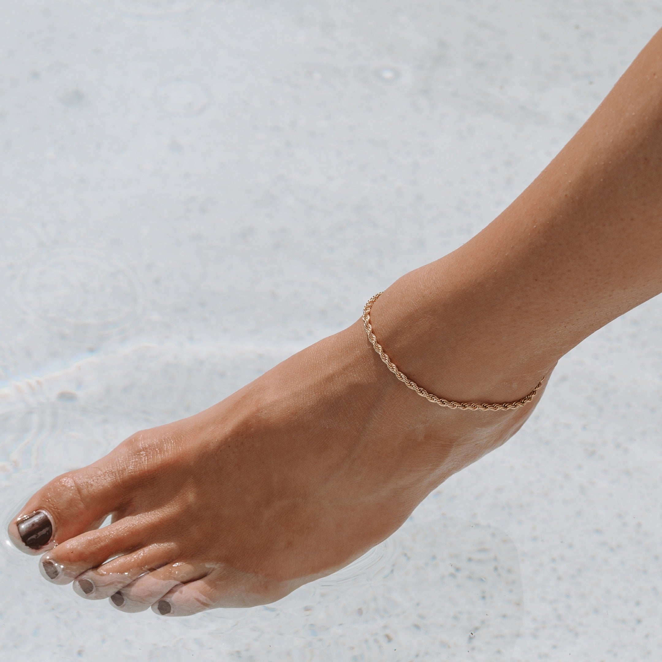 "Calvi" Bracelet de cheville en chaîne de corde