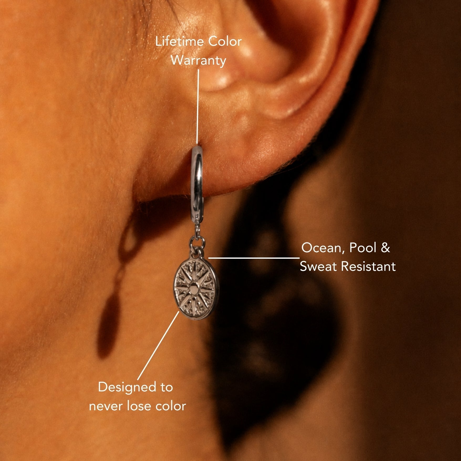 Boucles d'oreilles solaires dorées