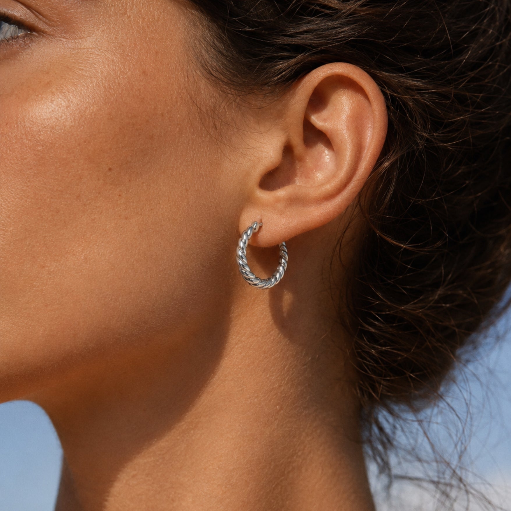 Boucles d'oreilles créoles torsadées