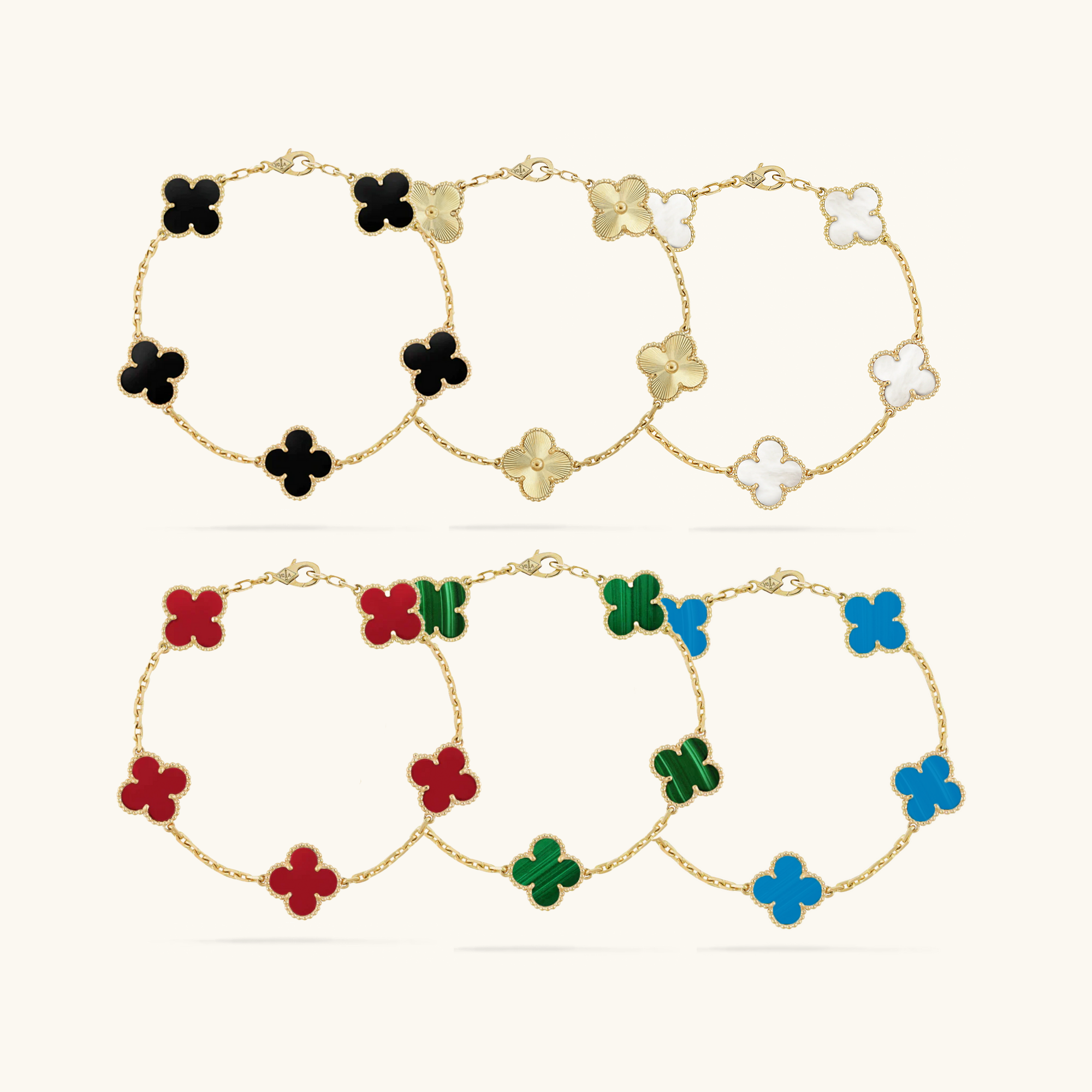 Ensemble de bracelets trèfle de six