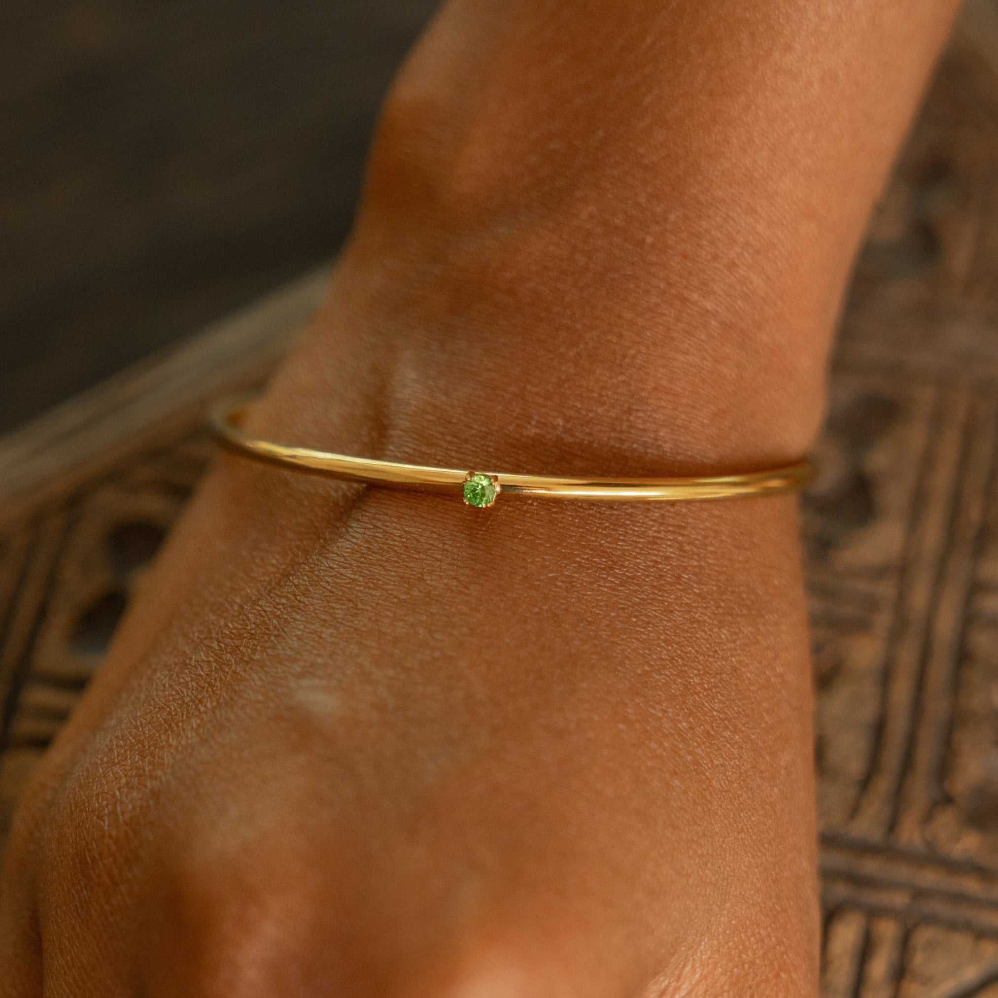 Bracelet en émeraude fin