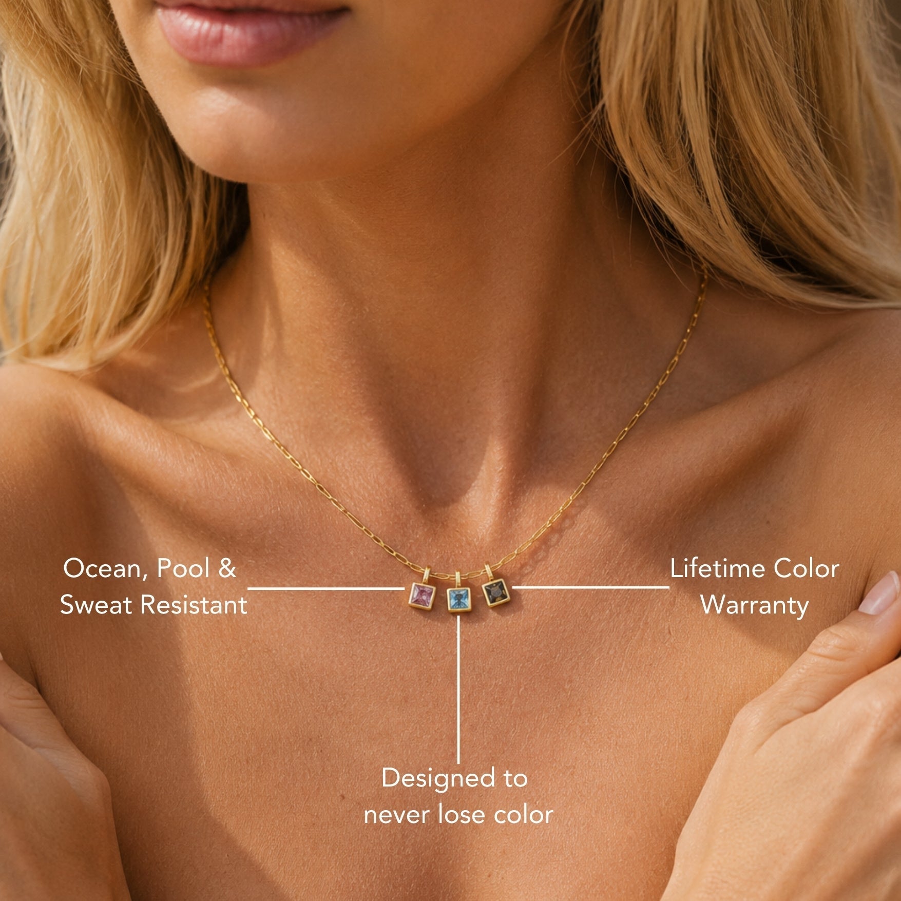 Collier en pierre de naissance en forme de trombone