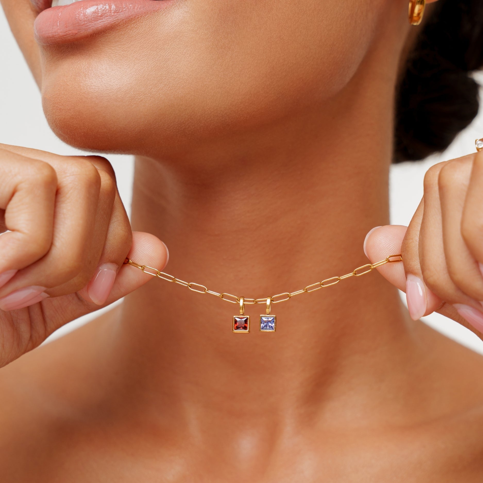 Collier en pierre de naissance en forme de trombone